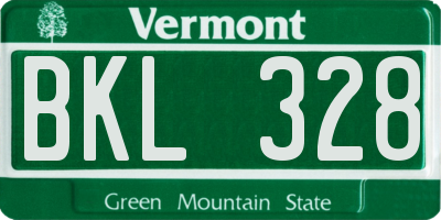 VT license plate BKL328