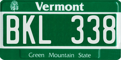 VT license plate BKL338