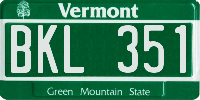 VT license plate BKL351