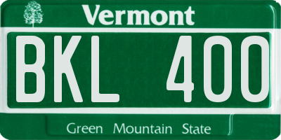 VT license plate BKL400