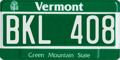 VT license plate BKL408