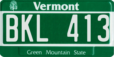 VT license plate BKL413