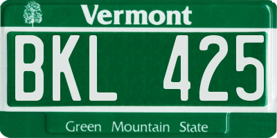 VT license plate BKL425