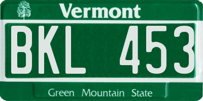 VT license plate BKL453