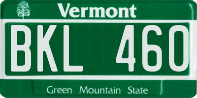 VT license plate BKL460