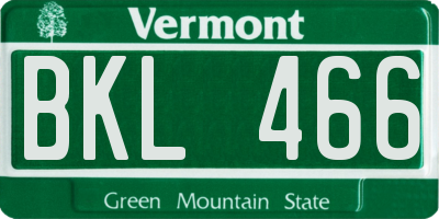 VT license plate BKL466