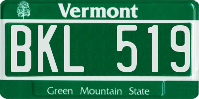 VT license plate BKL519