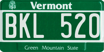 VT license plate BKL520