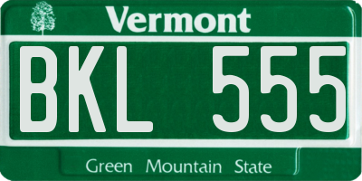 VT license plate BKL555