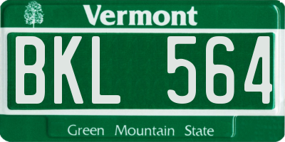 VT license plate BKL564
