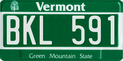 VT license plate BKL591