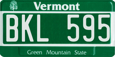 VT license plate BKL595
