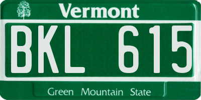 VT license plate BKL615