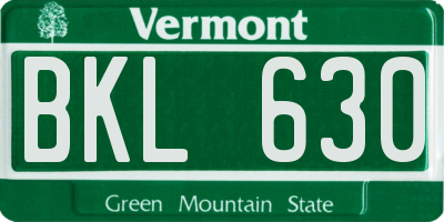 VT license plate BKL630
