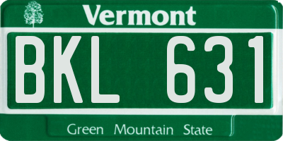 VT license plate BKL631