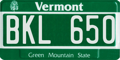 VT license plate BKL650