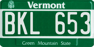 VT license plate BKL653