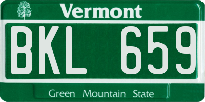 VT license plate BKL659
