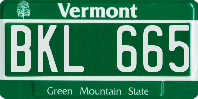 VT license plate BKL665