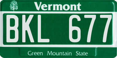 VT license plate BKL677
