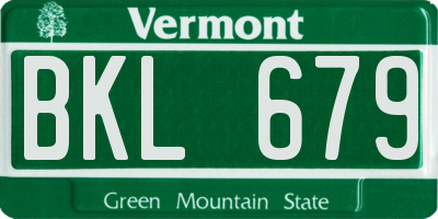 VT license plate BKL679