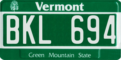 VT license plate BKL694