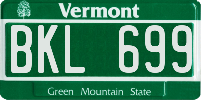 VT license plate BKL699