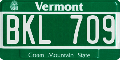 VT license plate BKL709