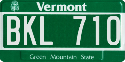 VT license plate BKL710