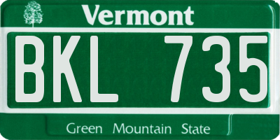 VT license plate BKL735