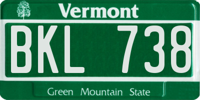 VT license plate BKL738