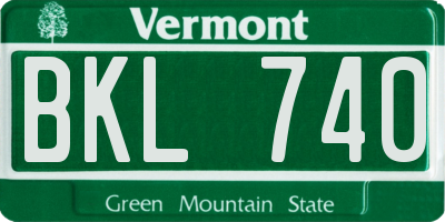 VT license plate BKL740