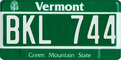 VT license plate BKL744