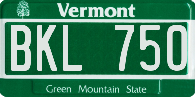 VT license plate BKL750