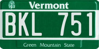 VT license plate BKL751
