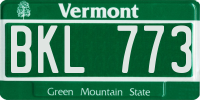 VT license plate BKL773