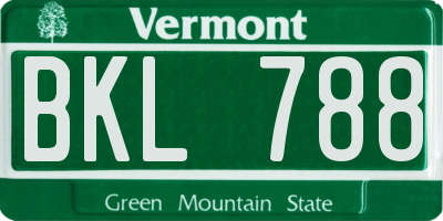 VT license plate BKL788
