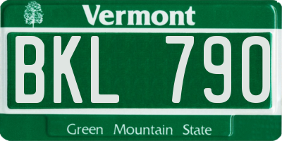 VT license plate BKL790