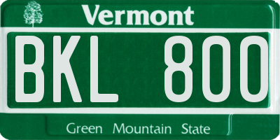 VT license plate BKL800