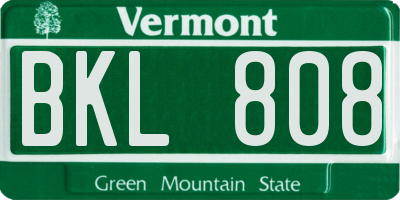 VT license plate BKL808