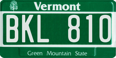 VT license plate BKL810