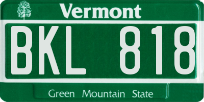 VT license plate BKL818