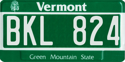 VT license plate BKL824