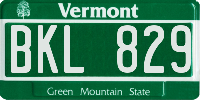 VT license plate BKL829
