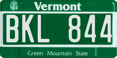 VT license plate BKL844