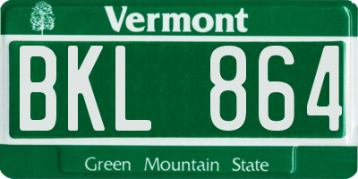 VT license plate BKL864