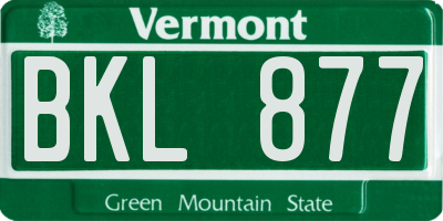 VT license plate BKL877