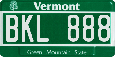 VT license plate BKL888