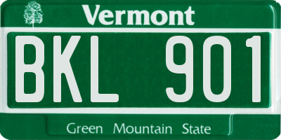 VT license plate BKL901