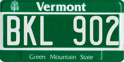 VT license plate BKL902